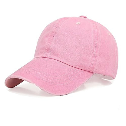 NPJY Baseball Cap Golf Dad Hat Adjustable Original Classic Low Profile Hat - color: Pink(washed)