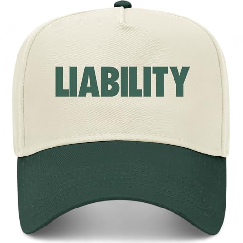 Liability Vintage Trucker Hat | Premium Snapback Baseball Hat for Men & Women - color: Green/Natural