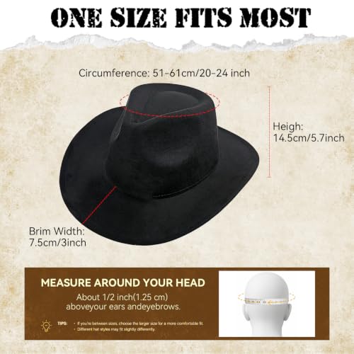 Western Cowboy Hat for Women, Shapeable Wide Brim Classic Cowgirl Hat - color: Color 2