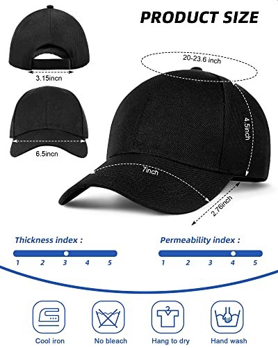 Handepo 24 Baseball Caps Adjustable - color: Black