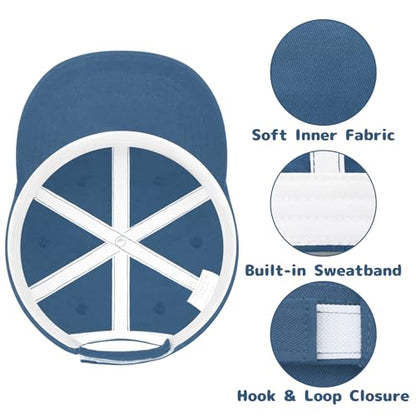 Olreco Toddler Baseball Hat Baby Baseball Cap Baby Ball Cap Infant Hat Toddler Caps Kids Trucker Hats for Boys Girls Cotton - color: Dark Denim Blue, size: 6-24 Months