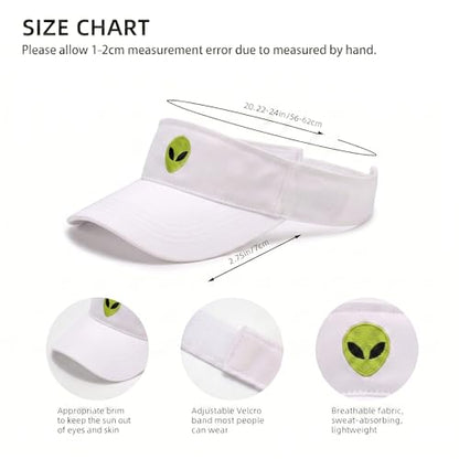 Embroidered Adjustable Sun Visor for Women Men Outdoor Golf Tennis - color: Alien/White