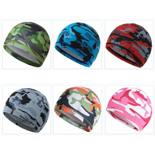 Helmet Skull Caps Sport Cycling Sweat Wicking Helmet Liner Quick Dry Running Hat for Men and Women - color: Checkered Royal Blue