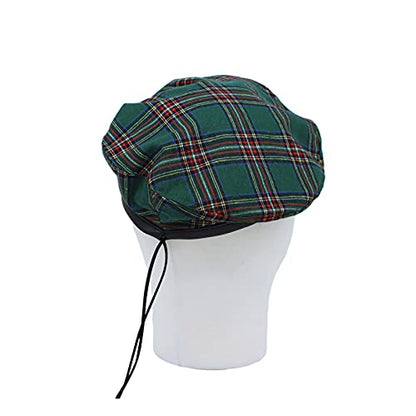 WITHMOONS Cotton Plaid Beret Hat Tartan Check French Beanie Cap YZF0083 - color: Green