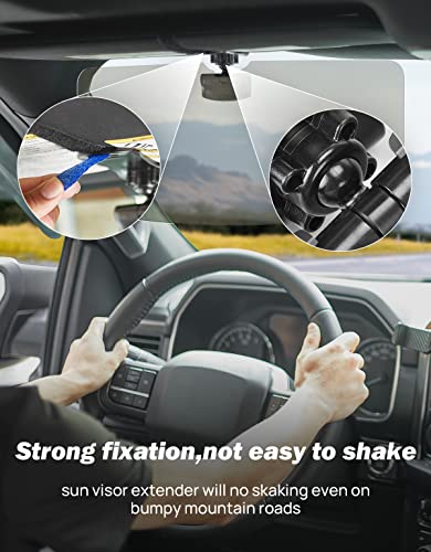 JOYTUTUS Sun Visor for Pickup Truck, Polarized Sun Visor Extender for Truck, Universal UV400 Car Visor Extension Anti-Glare Easy to Install, Protect from Glare/UV Ray/Stray Light - size: Large 17"*8"