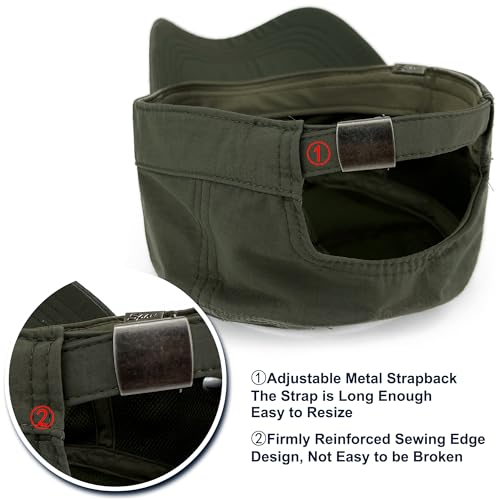 Loneshark Water Resistant Military Hat Quick Dry Cadet Cap Army Flat Top - color: Sport-logo-green