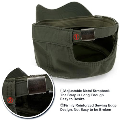 Loneshark Water Resistant Military Hat Quick Dry Cadet Cap Army Flat Top - color: Sport-logo-green