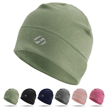 HASAGEI Thermal Running Hat - Men's Skull Cap Cycling Cap Under Helmet for Winter - color: Green