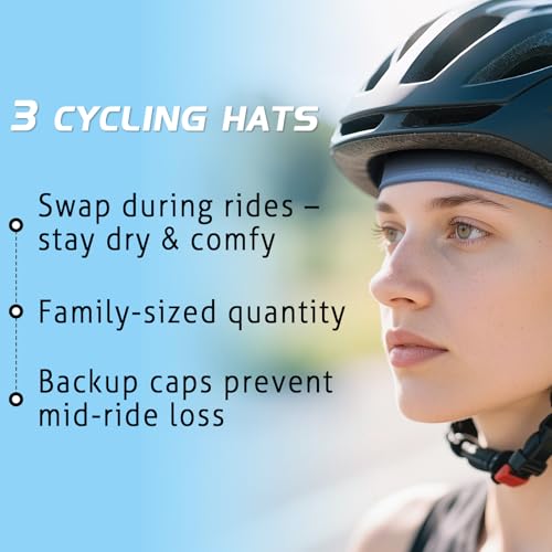 GXCROR Cooling Skull Cap for Men Women Sweat-Wicking Breathable Mesh Liner for Helmets, Summer Cycling Motorcycle - color: Black+gray+darkblue, size: Medium