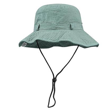Clakllie Reversible Packable Boonie Fishing Hat UV Protection Sun Beach Hat - color: S-hjy6-green