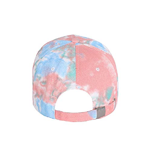 BEARUN Cotton Tie Dye Low Profile Cap Hiphop Baseball Cap Fashion Dad Hat - color: Pink White
