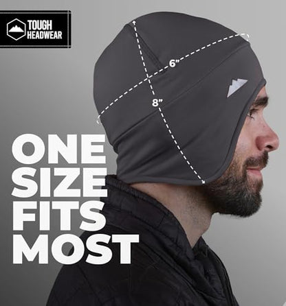Tough Headwear Thermal Skull Cap - Moisture-Wicking Running Beanie - Snug Fit Ski Helmet Liner - Lightweight Cycling Cap - color: Grey