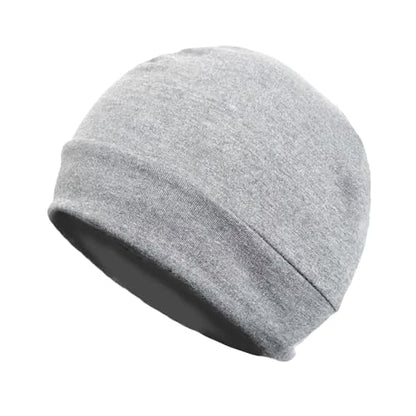 Quacc Unisex Cotton Beanie Hat Thin Running Skull Cap Winter Summer Sports Hat Chemo Cap Helmet Liner Beanies Hat - color: Light Gray