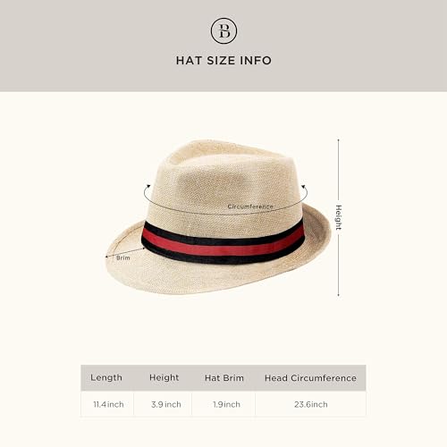 BABEYOND 1920s Mens Gatsby Gangster Accessories Set Panama Hat Suspender Bow Tie - color: Beige Red Set