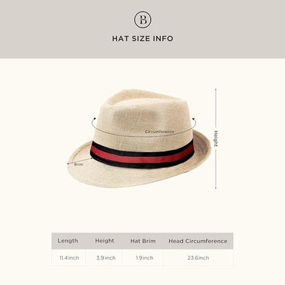 BABEYOND 1920s Mens Gatsby Gangster Accessories Set Panama Hat Suspender Bow Tie - color: Beige Red Set