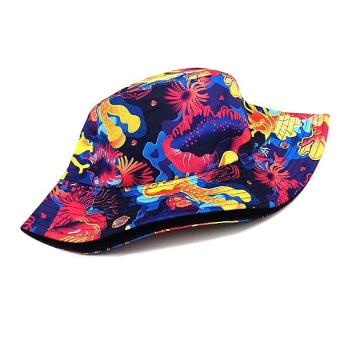 Printed Bucket Hat - Reversible Packable Summer Travel Beach Sun Cap for Men Women Teens - color: Colorful Abstract