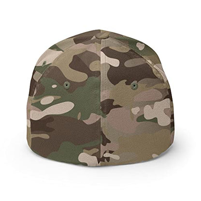 FX FAFO USA Flag Fitted Hat Embroidered Curved Bill Mid Crown Closed-Back Structured Twill Cap - color: Multicam Green, size: Large-X-Large