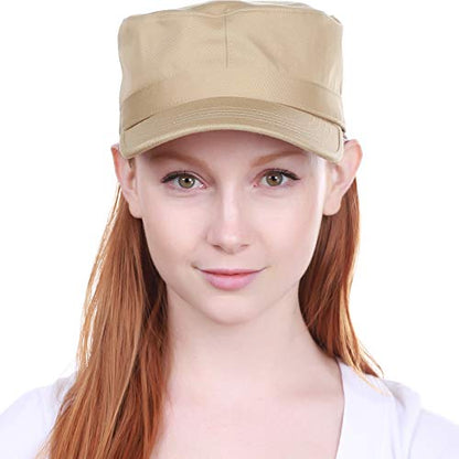 KBETHOS Cadet Army Cap Basic Everyday Military Style Hat (Now with STASH Pocket Version Available) - color: Khaki Daily Cadet, size: Medium