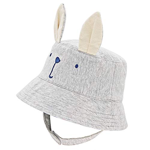 Kids Toddler Baby Boy Sun Hat Summer Bucket Hats with UPF 50+ UV Sun Protective - color: Rabbit Ears/Grey, size: 0-6 Months