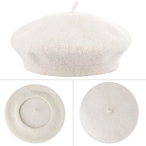 French Beret Hats for Women - Classic and Stylish Women's Beret Collection for Effortless Chic, Perfect for Any Occasion - color: Off-white