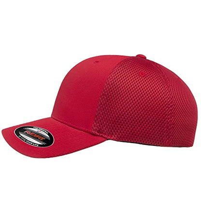 Flexfit 6533 Ultrafibre & Airmesh Lightweight Stretch-Fitted Cap - color: Red, size: Small-Medium