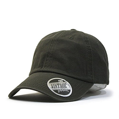 Classic Blank Dad Hat Cotton Adjustable Strap Baseball Cap - color: Dark Olive Green