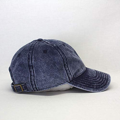 Heavy Washed Coated Canvas Wax-Look Adjustable Low Profile Men Women Baseball Cap - color: Snow Washed Navy