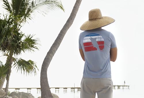 HUK Men's Straw Hat, Wide Brim Fishing & Beach Hat for Men - color: Cane Bay - Ice Water