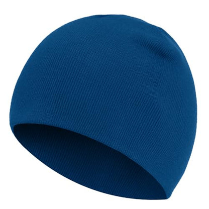 100% Cotton Beanie Hat for Men Women Cuffless Warm Winter Hats - color: 1pcs-blue