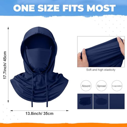 Funtery Summer Cooling Balaclava Mask - color: Black, Army Green, Milk Tea Color, Navy Blue