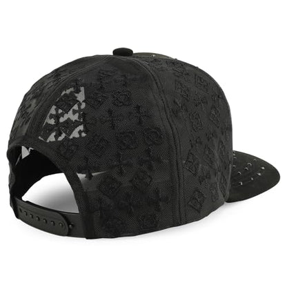 Trendy Apparel Shop 5 Panel Structured Soft Suede Snapback Ball Cap - color: Black 2