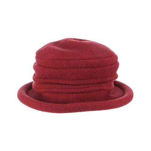 Scala Women's Packable Boiled Wool Cloche Wine