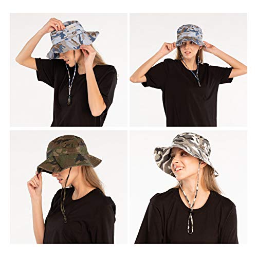 C.C Cotton Bucket Waterproof Reflective Holographic Bucket Hat (BK-773,775,776,777,778,785,925,929,3906,3920,3923,KB-004) - color: Camo Print-olive