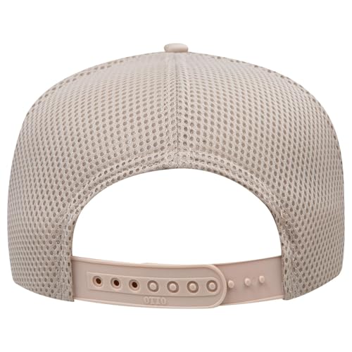 OTTO Cap 5 Panel High Crown Air Mesh Back Trucker Hat | Bulk Packs - color: 032 - Khaki