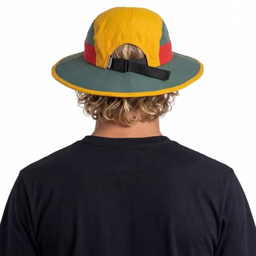 Color-Blocked Fisherman Style Sun Hat for Outdoor Camping, Surfing & Vacations - Wide Brim, UV Protective, Anti-Slip - color: B-retro