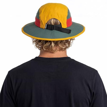 Color-Blocked Fisherman Style Sun Hat for Outdoor Camping, Surfing & Vacations - Wide Brim, UV Protective, Anti-Slip - color: B-retro