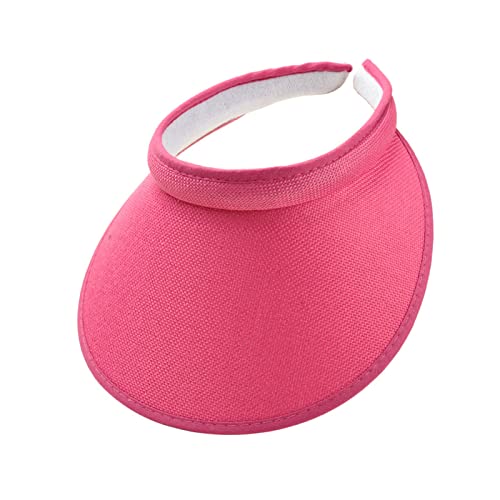 Cloth Covered Slip-On Visor for Women, Adjustable Cap Sports Sun Visors for Men - color: Fuchsia