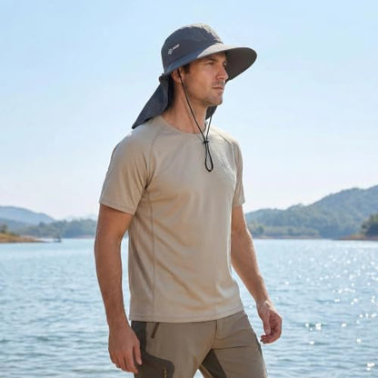 HH HOFNEN Sun Hat Foldable Wide Brim UPF 50+ Hat Fishing Hat for Man Women - color: Gray