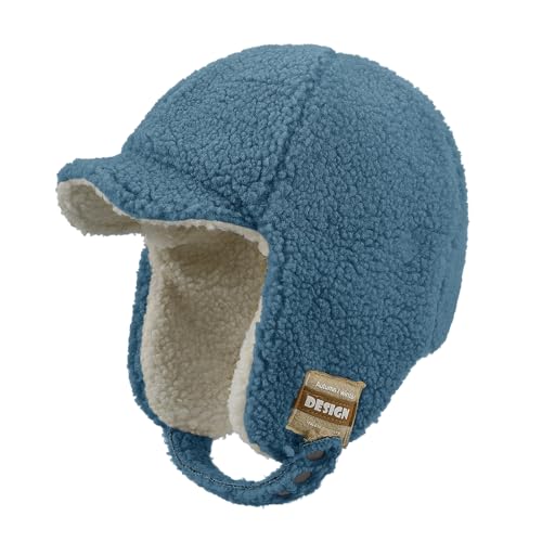 Clakllie Snow Trapper Trooper Hat with Ear Flap for Skiing Women's Ushanka Warm Winter Hat - color: Cdus-pl07-blue