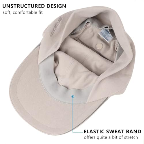 GADIEMKENSD Women's Winter Reflective Fleece Ponytail Hat with Drop Down Ear Warmer - color: Khaki, size: 7-7 1/8