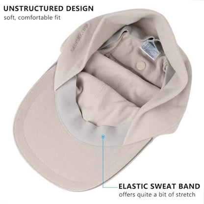 GADIEMKENSD Women's Winter Reflective Fleece Ponytail Hat with Drop Down Ear Warmer - color: Khaki, size: 7-7 1/8