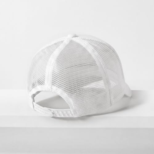 CHOK.LIDS Blank Foam Trucker Hat, Retro Mesh Rope Snapback Cap, Men Women - color: Curved Brim (White)