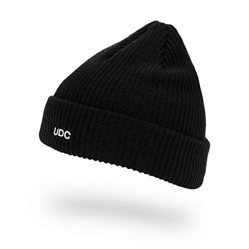 UNDERCONTROL Flexible Fit Logo Embroidery Unisex Fall Winter Thin Long Acryl Trawler Beanie Knit Slouchy Skull Ski Hat Korea - color: Long Tail Black