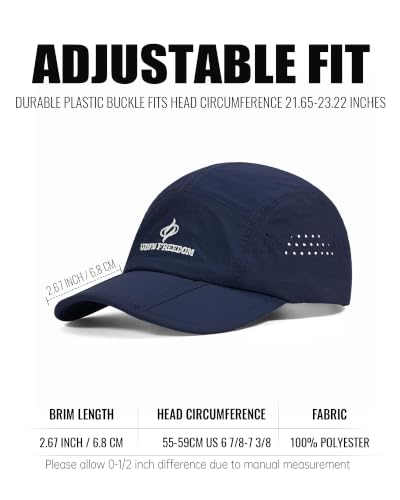 Clakllie Quick Dry 5 Panel Cap for Men Summer Folding Outdoor Hat Breathable Baseball Cap Unstructured Running Hiking Hats - color: Bs26zd01-navy Blue