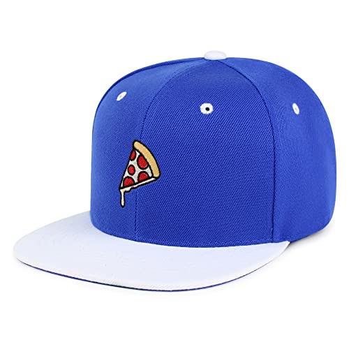 JPAK Pizza Hip-Hop Snapback Hat Embroidered Baseball Cap Foodie - color: 28. Blue/White