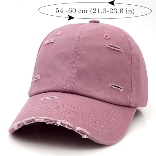 Distressed Baseball Cap for Men Women Cotton Dad Hat - color: Dark Purple