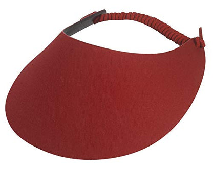 TOP HEADWEAR Women's Cotton Foam Visor- Stretch Sun Protection Hat - color: Red