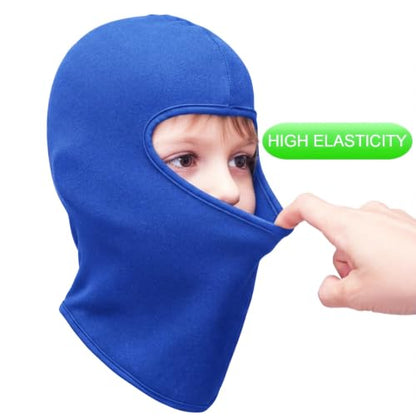 Kids Balaclava Ski Mask Winter Windproof Fleece Full Face Mask for Boy Girl - color: 2 Pack(blue+blue)