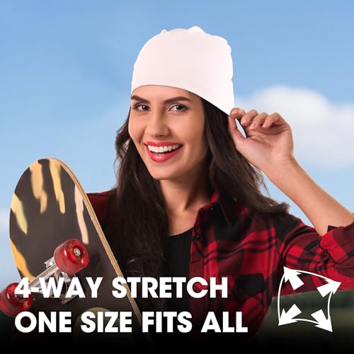 WTACTFUL Cooling Breathable Skull Cap Men Women, Sweat Wicking 1-2-4 Pack - color: #Black + White