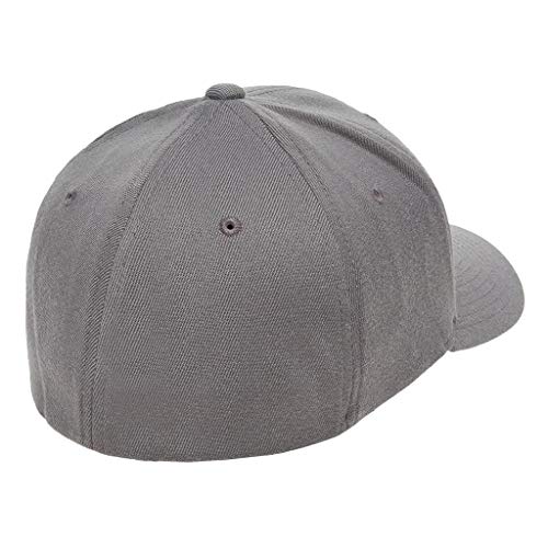 G&B Red Thin Red/Blue Line Spartan Helmet & Distressed Skull Flex Baseball Cap. Embroidered. 6277/6477 Flex Baseball Hat - color: Dark Grey, size: Small-Medium